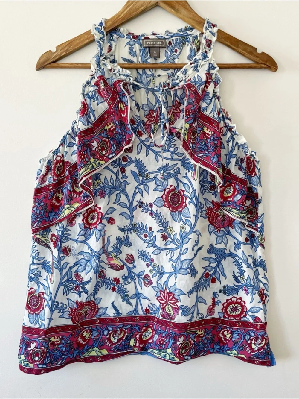 Point Sur by J. Crew Sleeveless Ruffle Detail Top Size 8 EUC - Picture 3 of 15